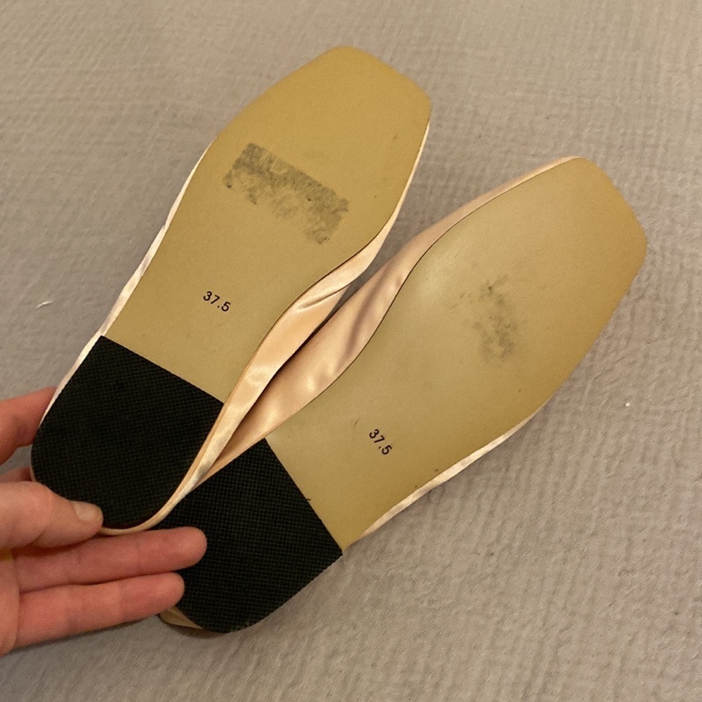 Women's Satin Ballet Flats with Crisscross Straps - Blush - Picture 5 of 5